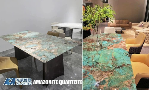 Amazonite Green Quartzite Stone Dining Tables Amazonite Green Quartzite Stone Dining Tables