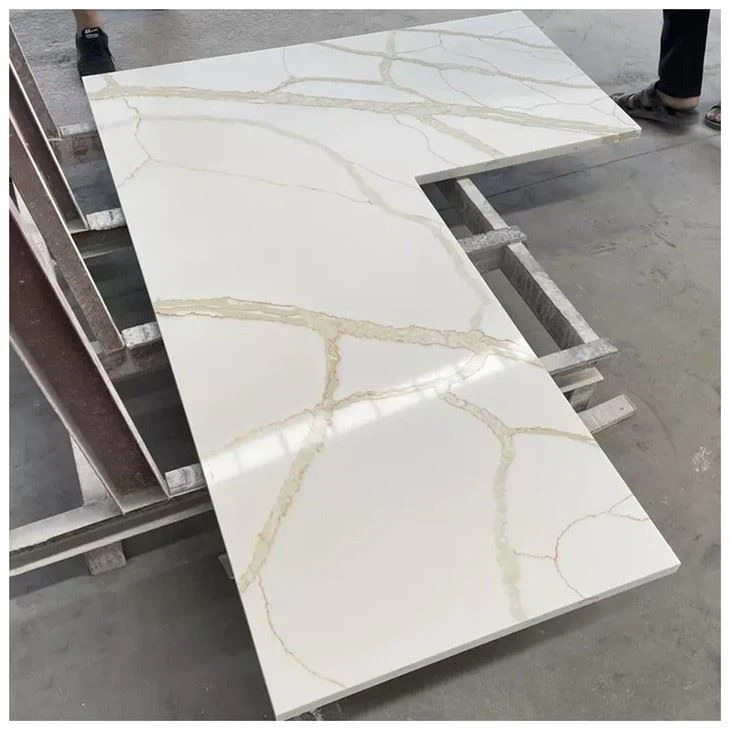 Calacatta Gold Quartz L Shape Countertops