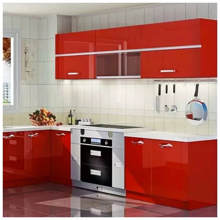 Red Cupboard Kitchen Cabinet