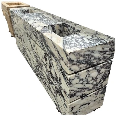 Mobile bagno in marmo Calacatta Viola