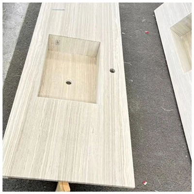 Piani lavabo in marmo bianco in legno